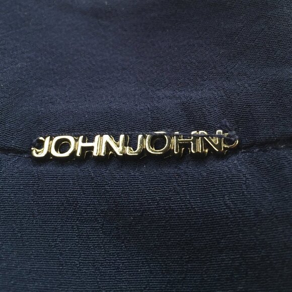 John John Black Wide Leg Colorblock 80s 90s Lightweight Striped High-Waist Pants - Picture 6 of 9